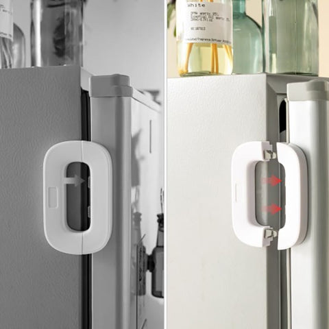 Child Safety Refrigerator Lock – Double Button, Adhesive