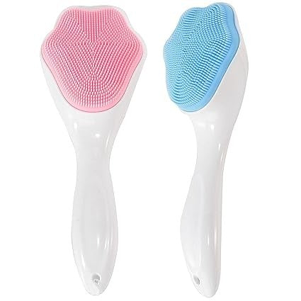 1 PCs Silicone Face Scrubber Exfoliating Brush, Manual Handheld Massager , Facial Cleansing and Blackhead Scrubber, Soft Bristles for Face Skincare ( Random Color )